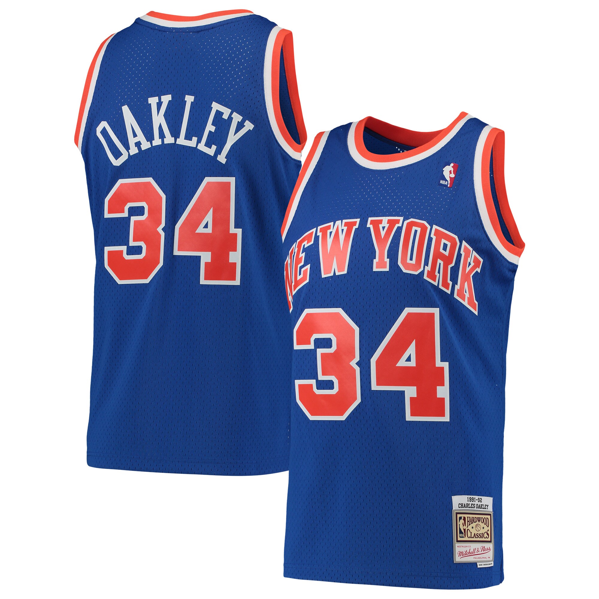 Charles Oakley New York Knicks Mitchell & Ness Hardwood Classics Swingman Basketball Jersey - Blue