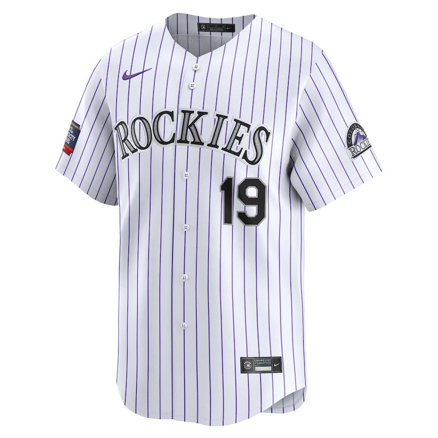 Alternative view of Charlie Blackmon 19 Colorado Rockies 2024 MLB World Tour Mexico City Series Home Limited Baseball Jersey - White