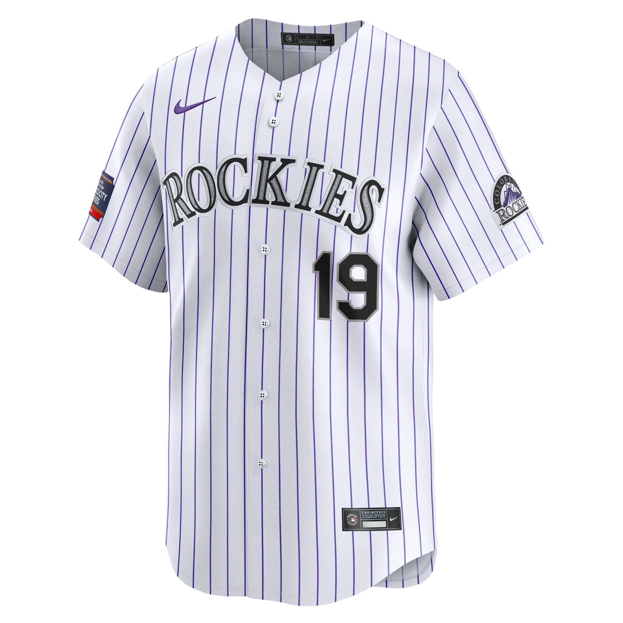 Alternative view of Charlie Blackmon Colorado Rockies 2024 Mlb World Tour Mexico City Series Home Limited Player Baseball Jersey - White
