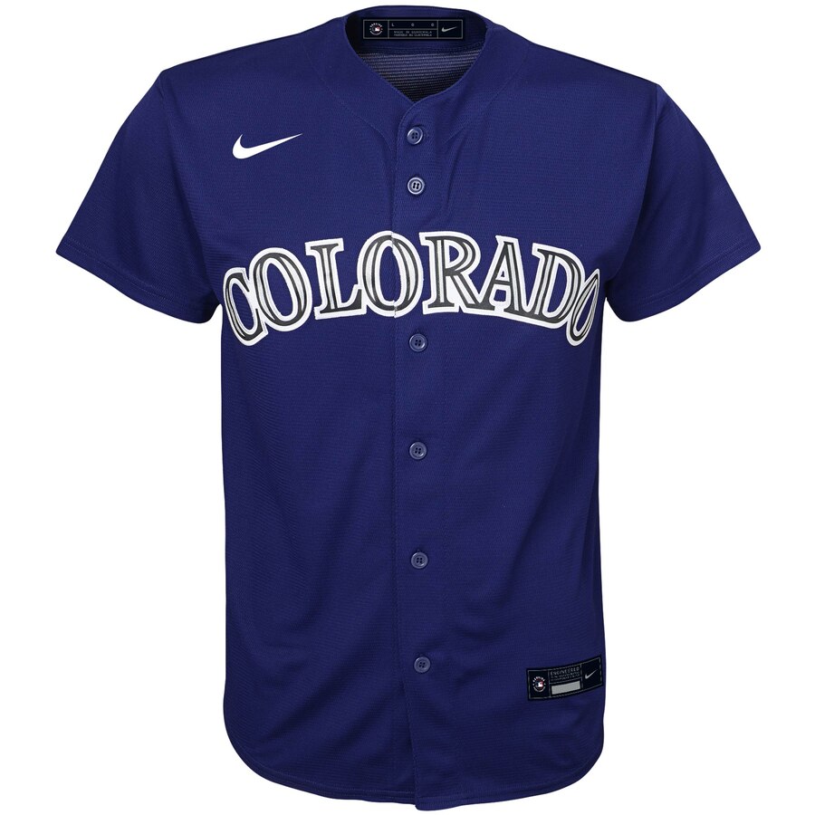Alternative view of Charlie Blackmon Colorado Rockies Youth Alternate 2020 Replica Player Baseball Jersey - Purple
