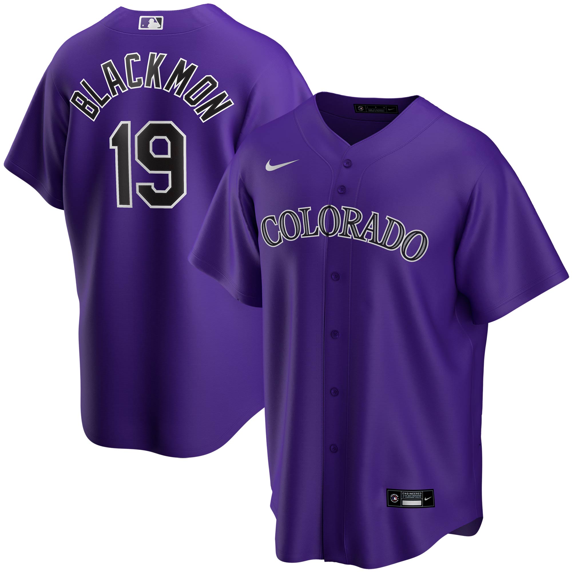 Alternative view of Charlie Blackmon Colorado Rockies Youth Alternate Replica Player Baseball Jersey - Purple