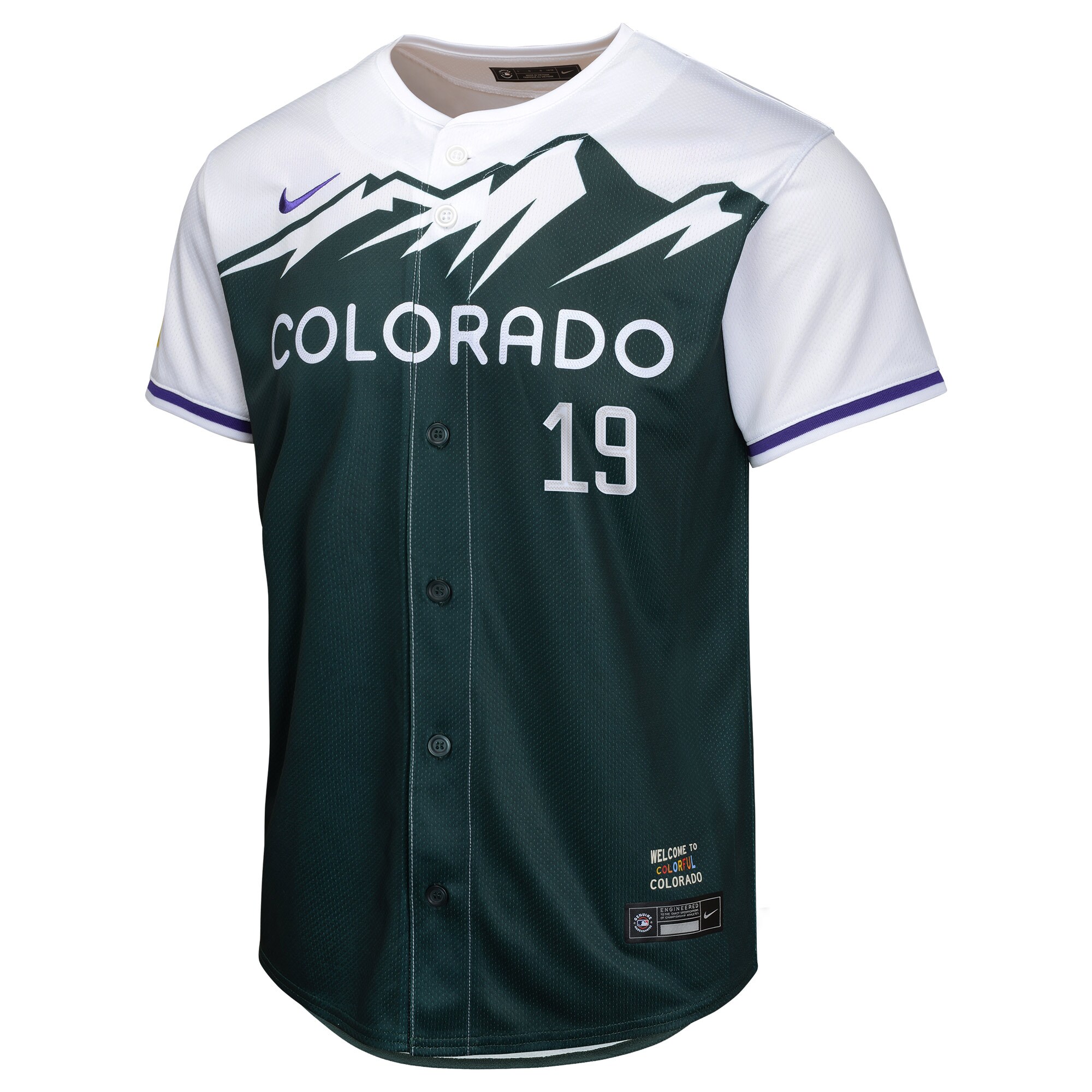 Alternative view of Charlie Blackmon Colorado Rockies Youth City Connect Limited Player Baseball Jersey - Green