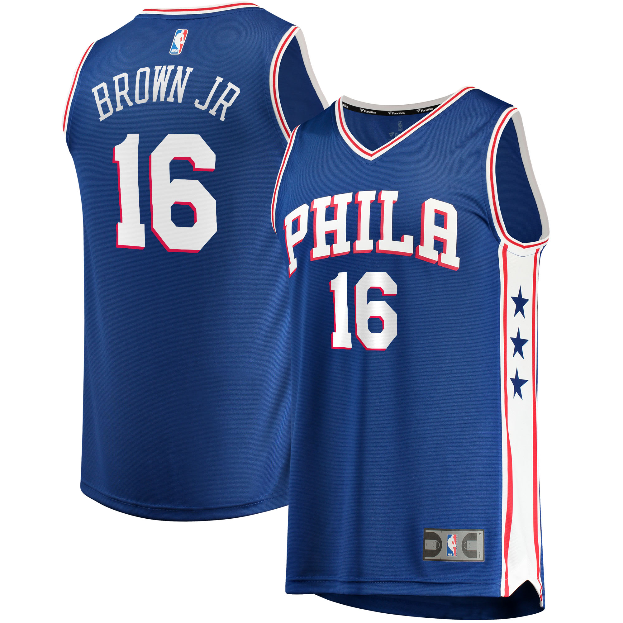 Alternative view of Charlie Brown Jr. Philadelphia 76ers Fanatics Branded 2021/22 Fast Break Replica Basketball Jersey - Icon Edition - Royal