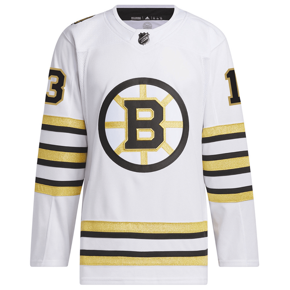 Alternative view of Charlie Coyle 13 Boston Bruins 100th Anniversary Primegreen Away Men Hockey Jersey - White - JS951 
