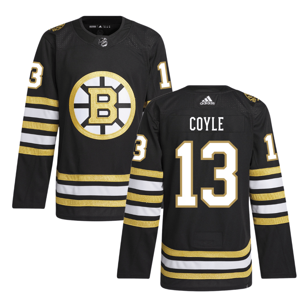 Charlie Coyle 13 Boston Bruins 100th Anniversary Primegreen Home Men Hockey Jersey - Black - JS858 