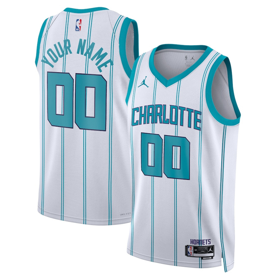 Charlotte Hornets 2023/24 Association Swingman Custom Men Basketball Jersey - White - JS404 