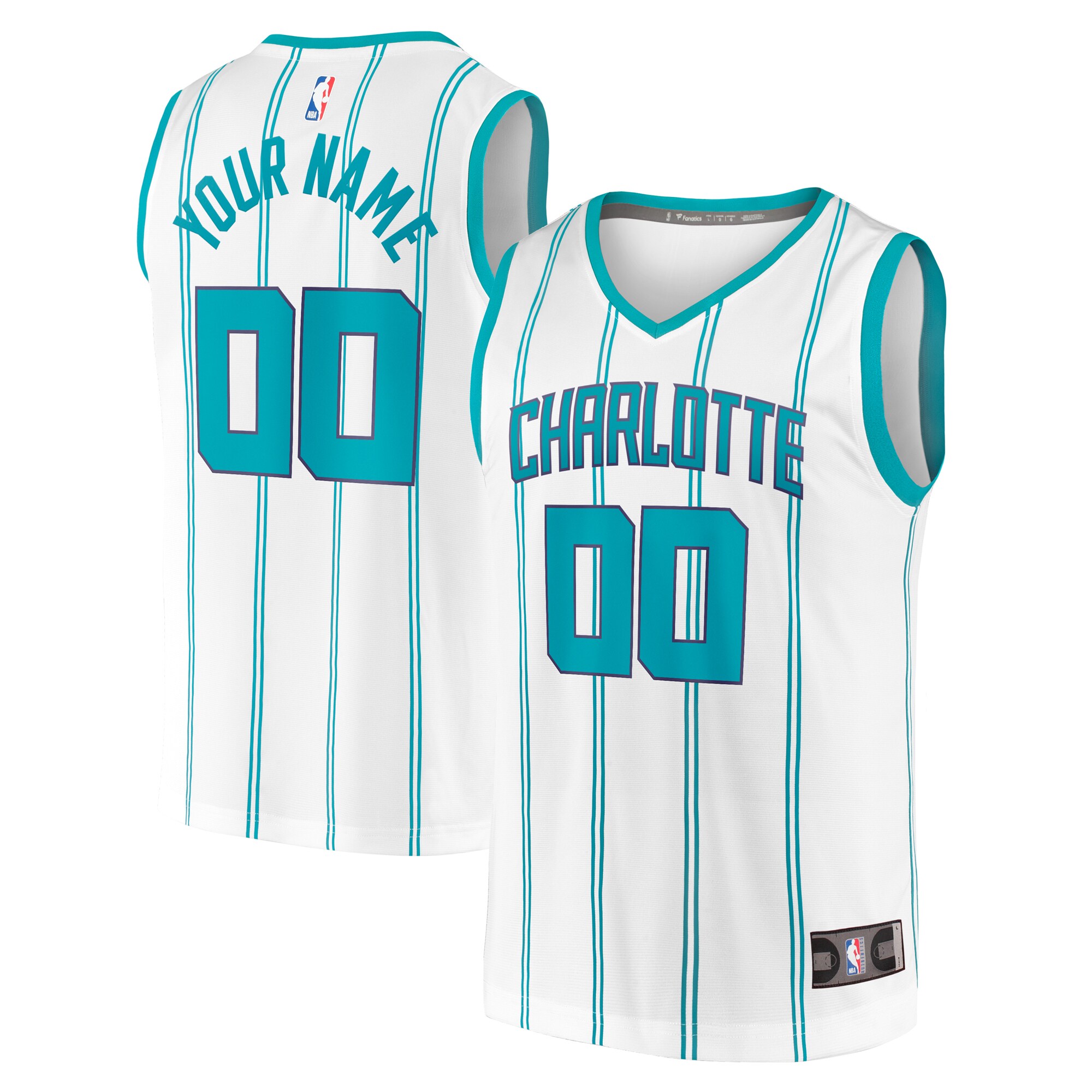 Charlotte Hornets Fanatics Fast Break Custom Replica Basketball Jersey - Association Edition - White