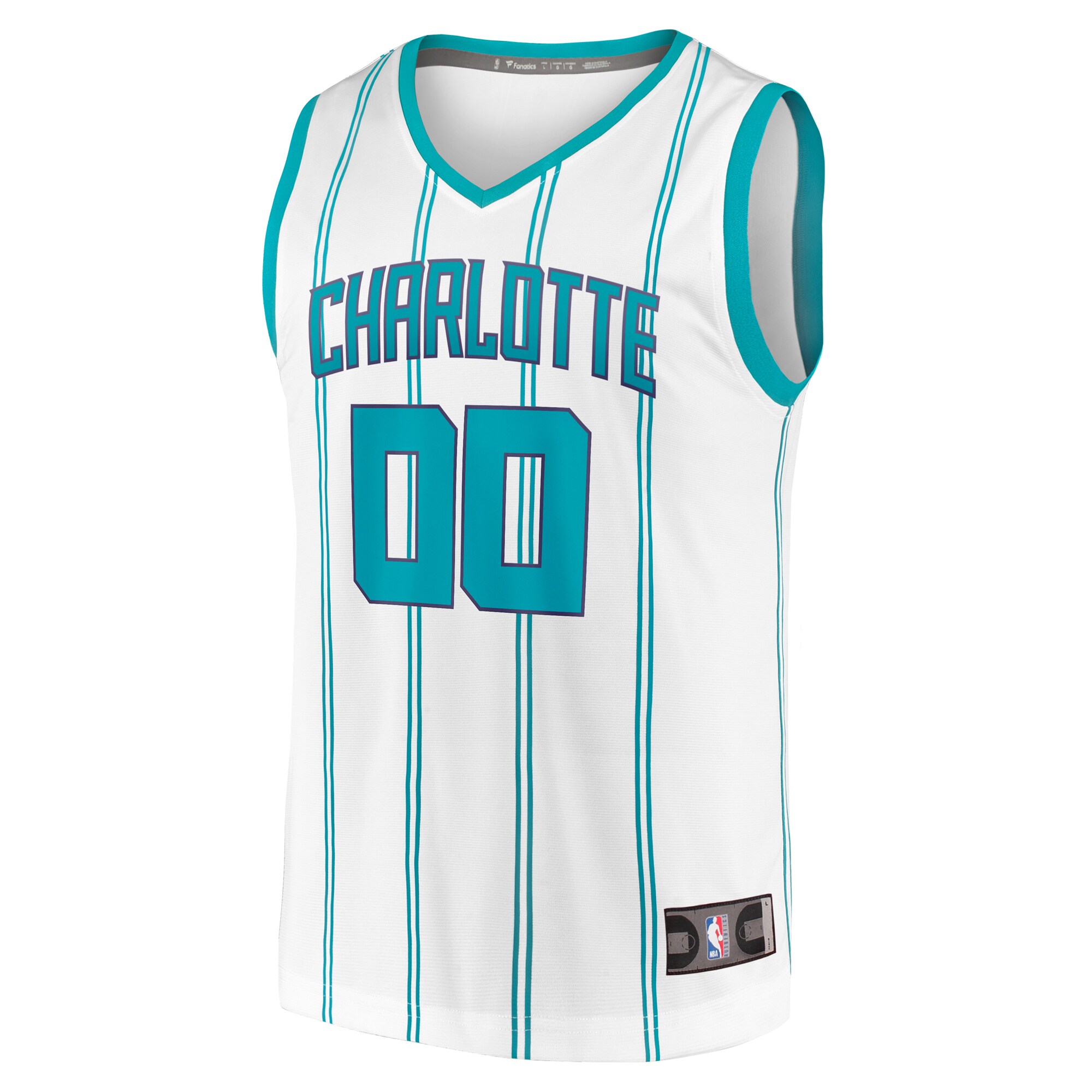 Alternative view of Charlotte Hornets Fanatics Fast Break Custom Replica Basketball Jersey - Association Edition - White