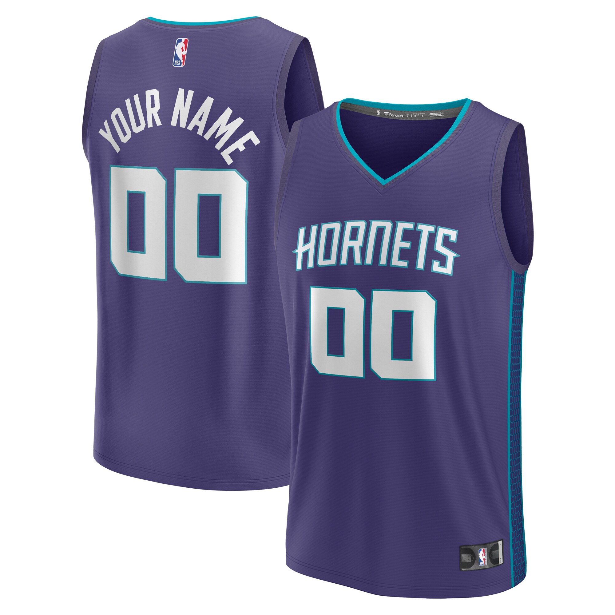Charlotte Hornets Fanatics Youth Fast Break Replica Custom Basketball Jersey - Statement Edition - Purple