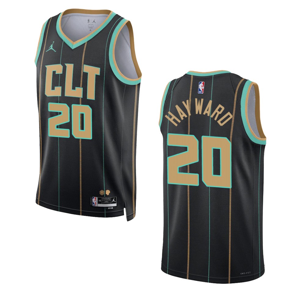 Charlotte Hornets Gordon Hayward 2022-23 City Edition Black Swingman Basketball Jersey