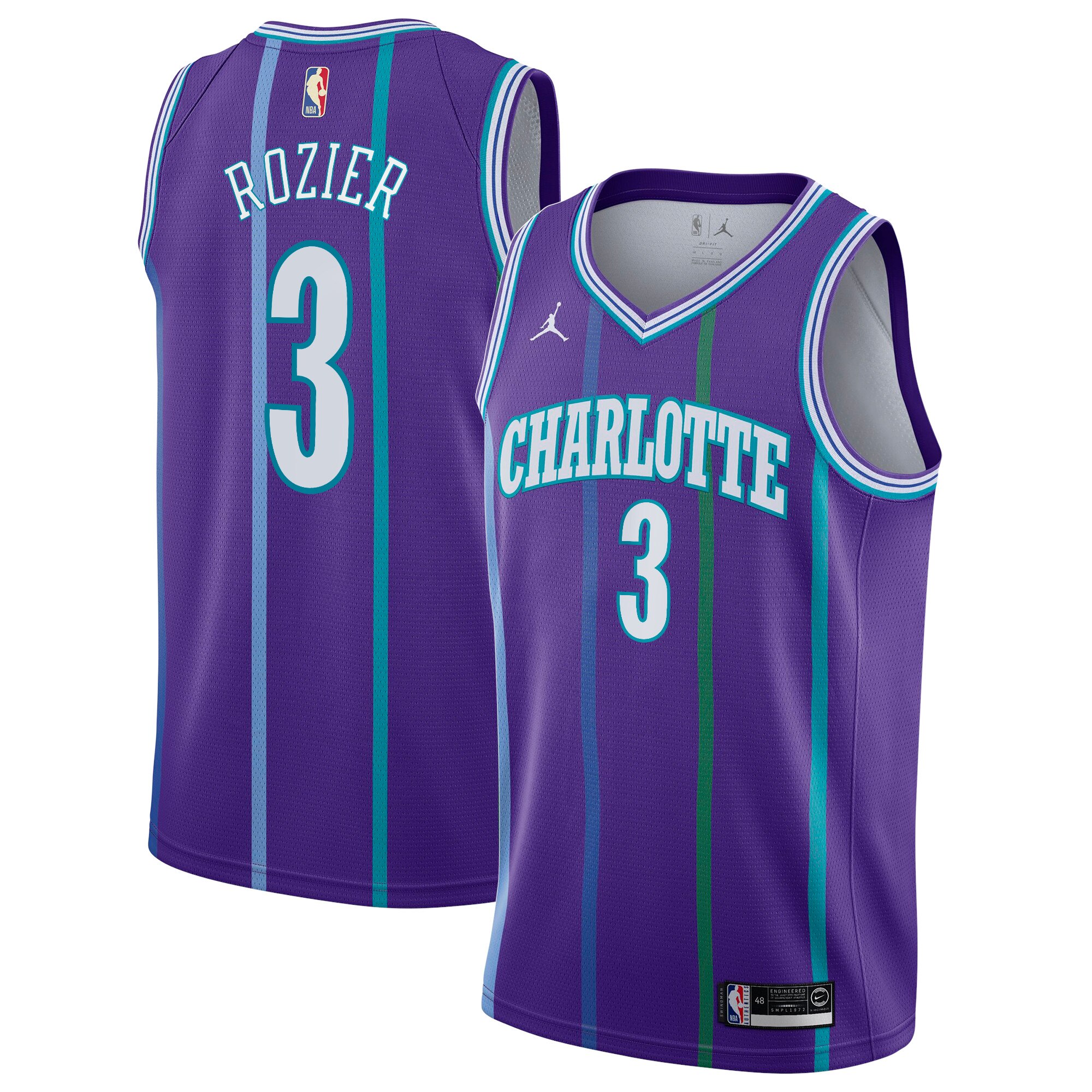Charlotte Hornets Hardwood Classics Swingman Basketball Jersey - Terry Rozier - Youth