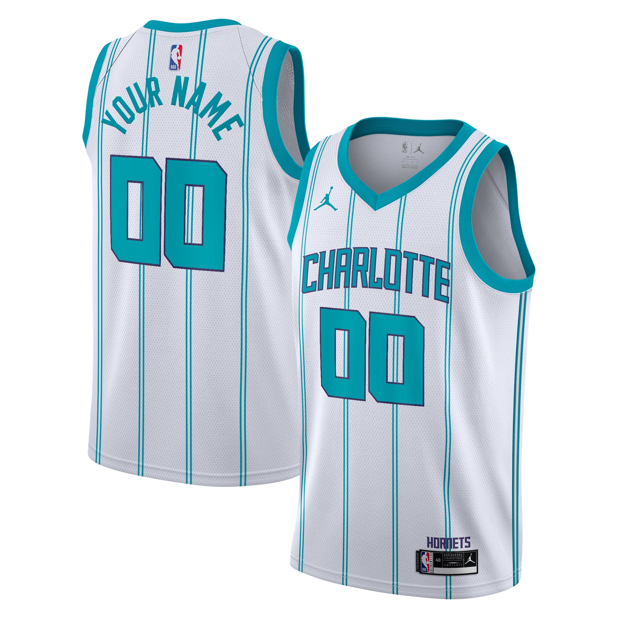 Charlotte Hornets Jordan Association Edition Swingman Basketball Jersey - Custom - Youth - JS864 