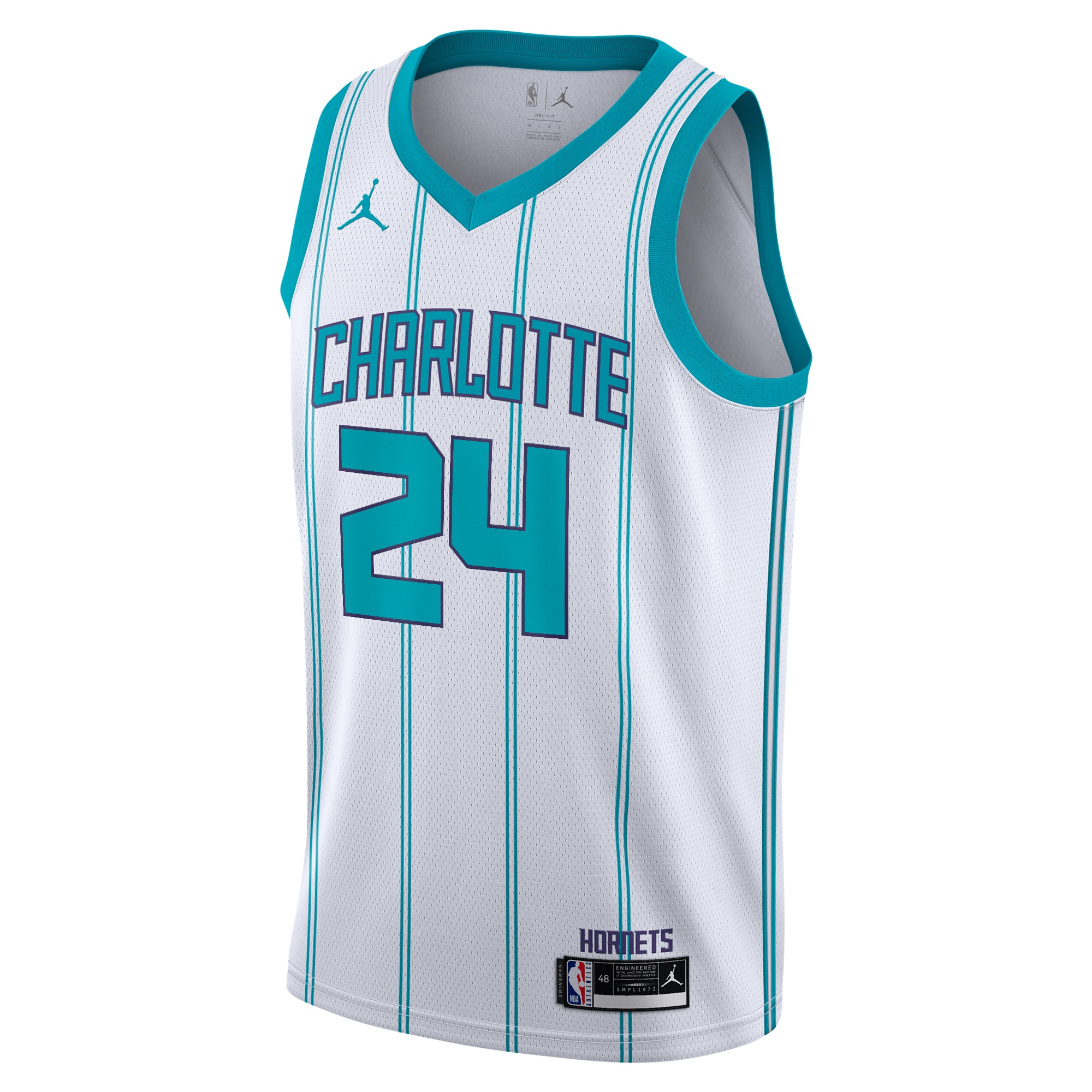 Alternative view of Charlotte Hornets Jordan Brand Association Edition Swingman Basketball Jersey - White - Brandon Miller - Youth - JS259 