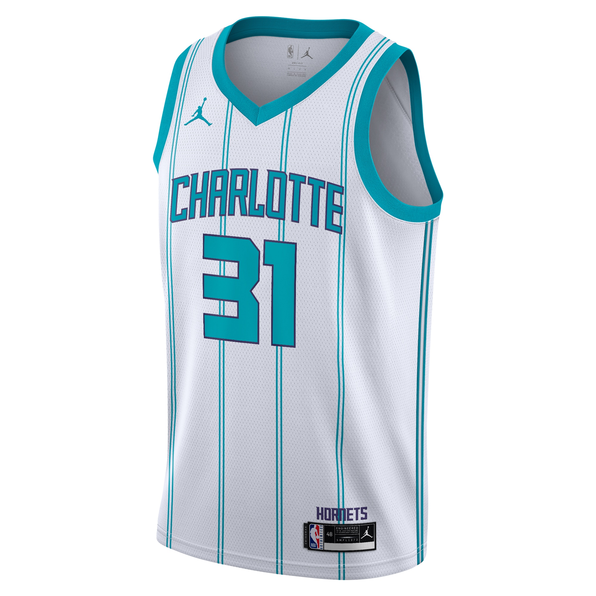 Alternative view of Charlotte Hornets Jordan Brand Association Edition Swingman Basketball Jersey - White - Tidjane Salaün - Youth - JS215 