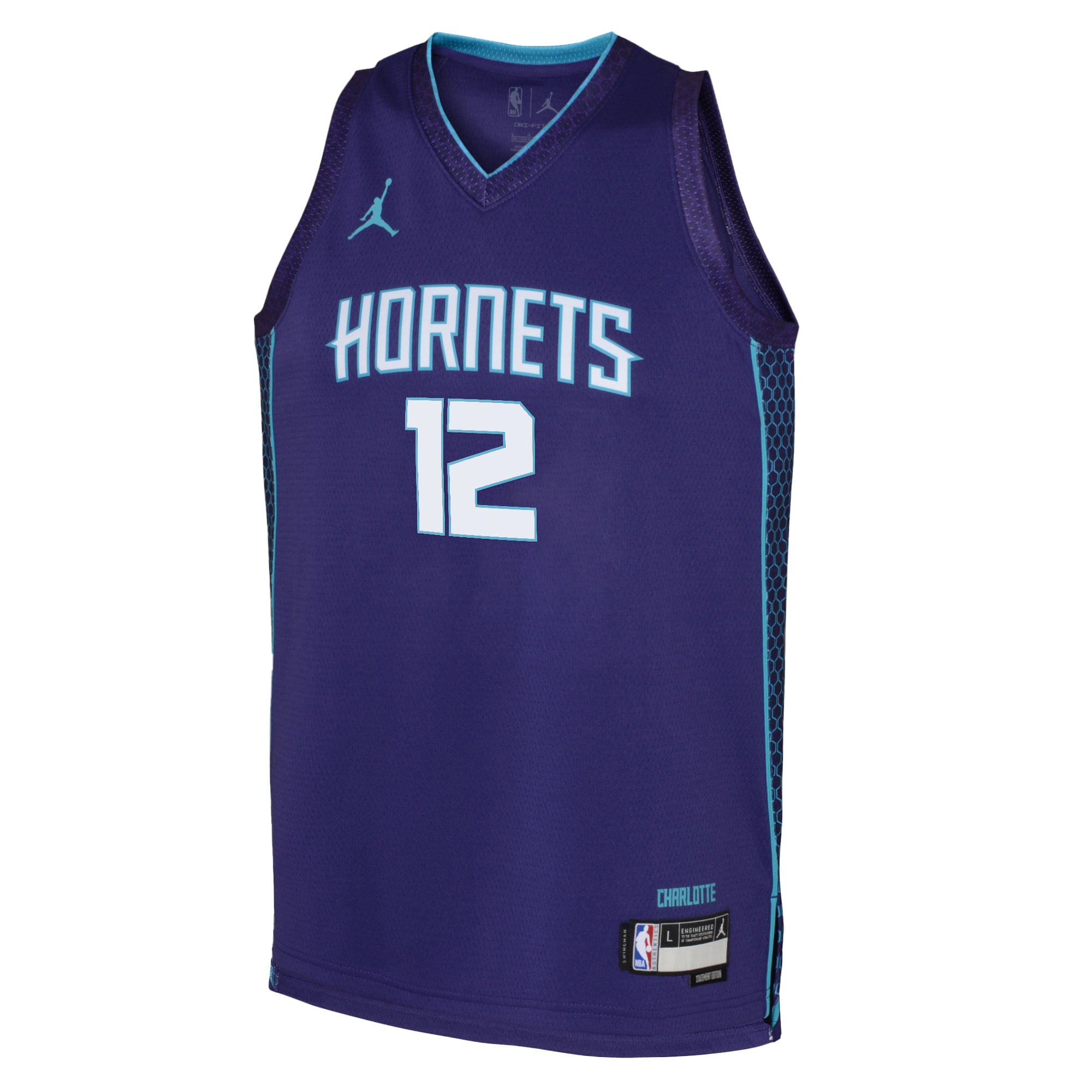 Charlotte Hornets Jordan Brand Statement Edition Swingman Basketball Jersey - Purple - Kelly Oubre Jr. - Youth - JS188 