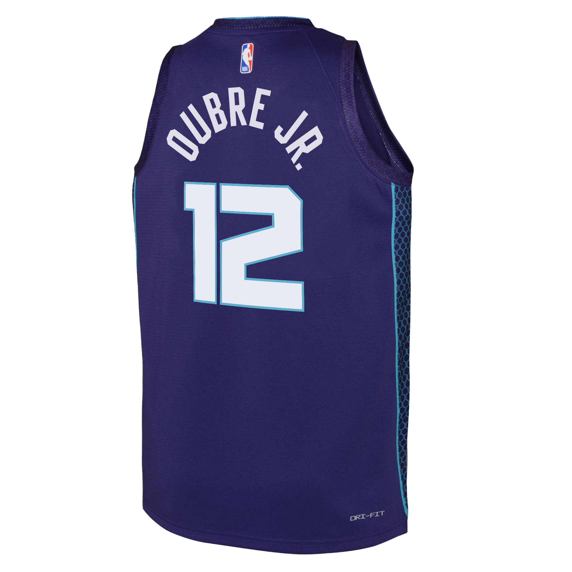 Alternative view of Charlotte Hornets Jordan Brand Statement Edition Swingman Basketball Jersey - Purple - Kelly Oubre Jr. - Youth - JS188 