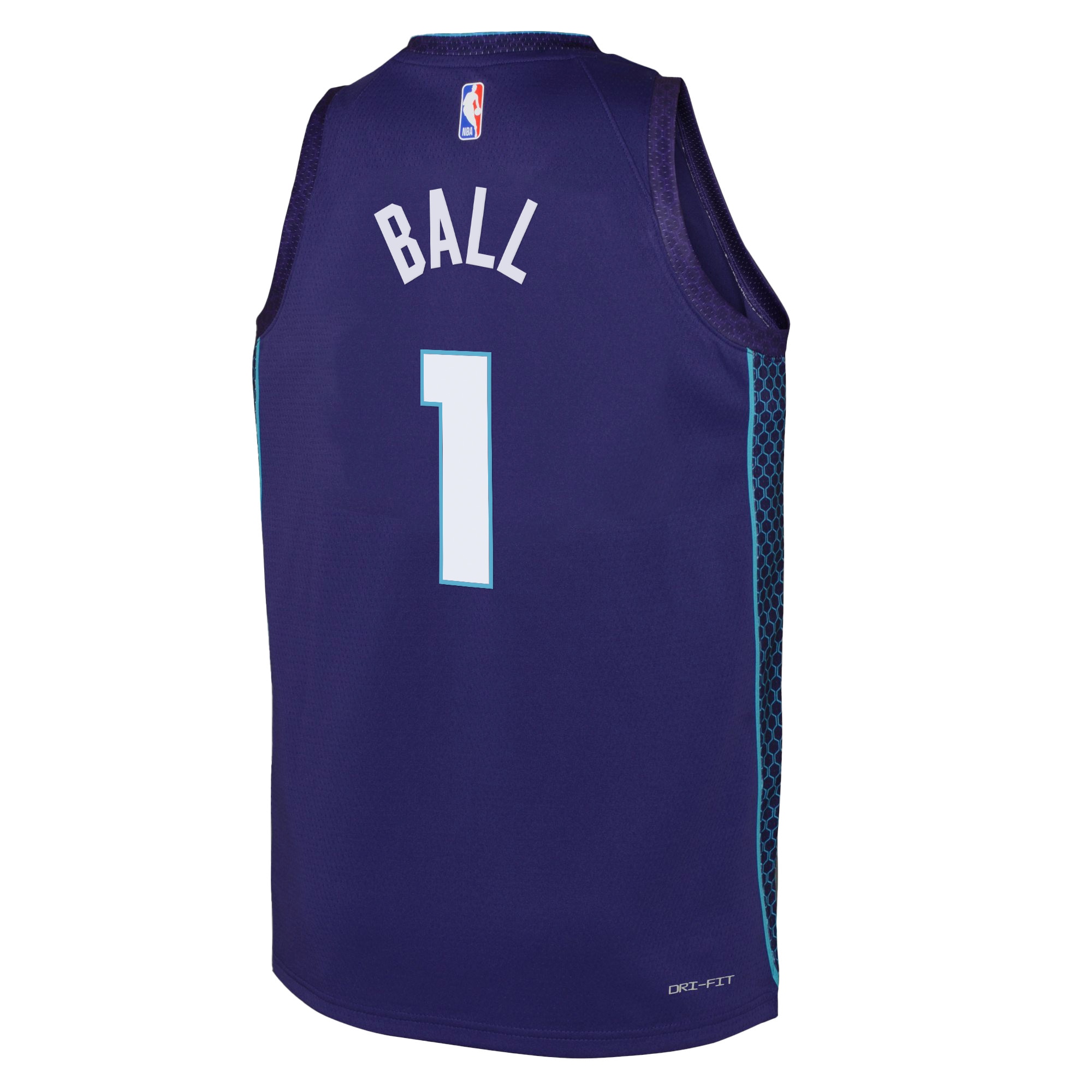 Alternative view of Charlotte Hornets Jordan Brand Statement Edition Swingman Basketball Jersey - Purple - LaMelo Ball - Youth - JS732 