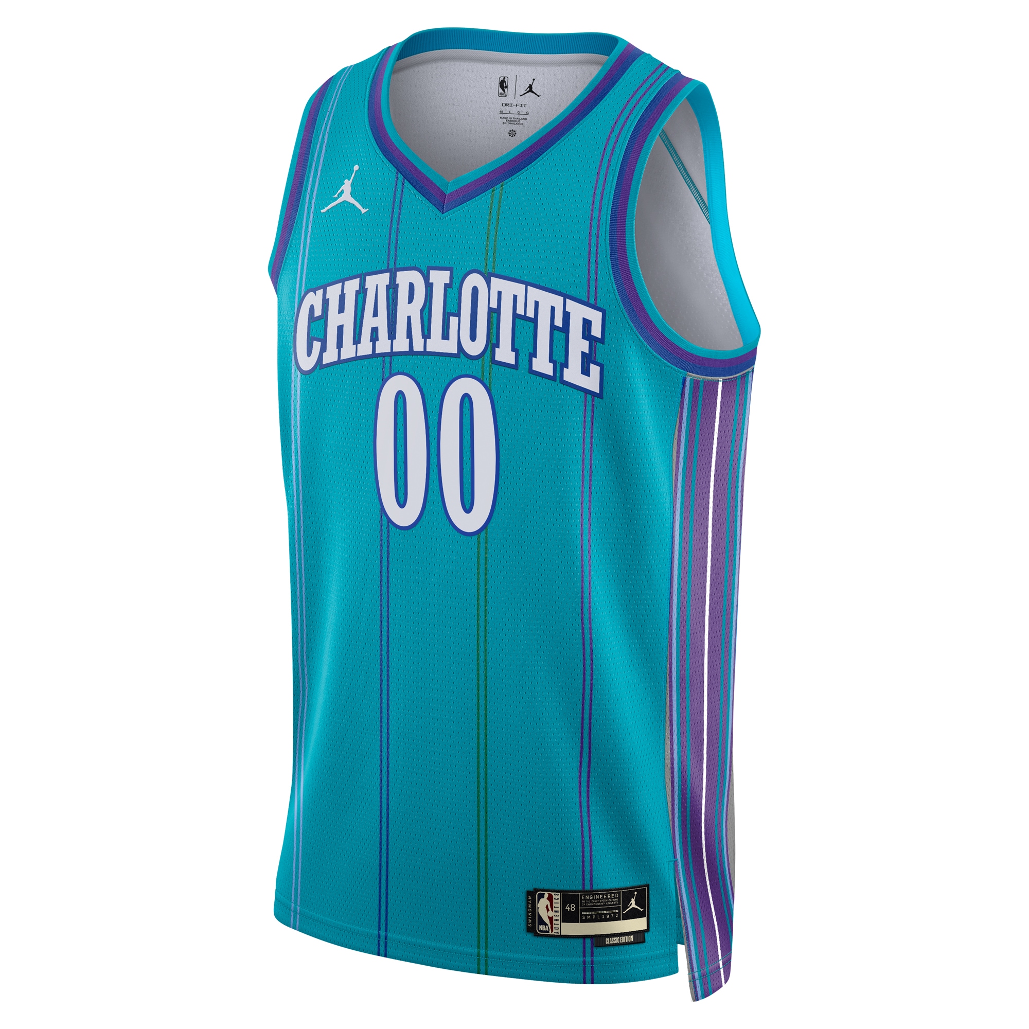 Alternative view of Charlotte Hornets Jordan Brand Unisex 2023/24 Custom Swingman Basketball Jersey - Classic Edition - Teal