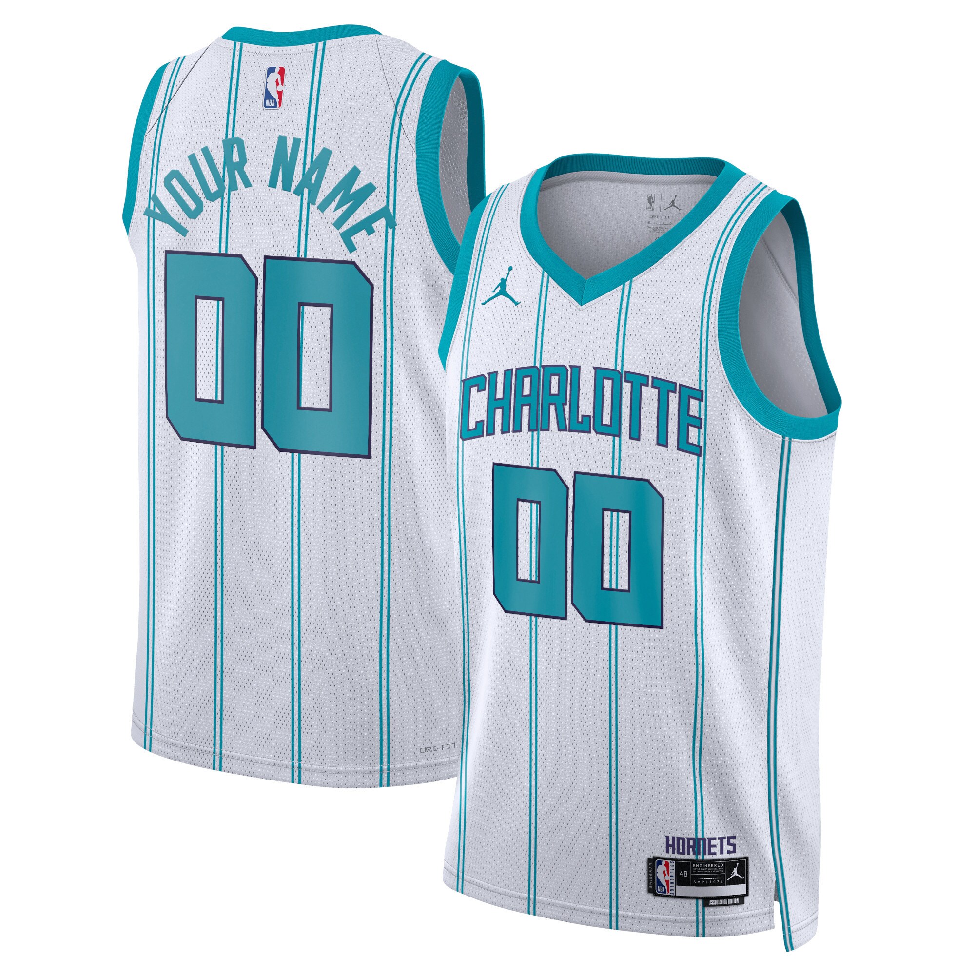 Charlotte Hornets Jordan Brand Unisex Swingman Custom Basketball Jersey White - Association Edition