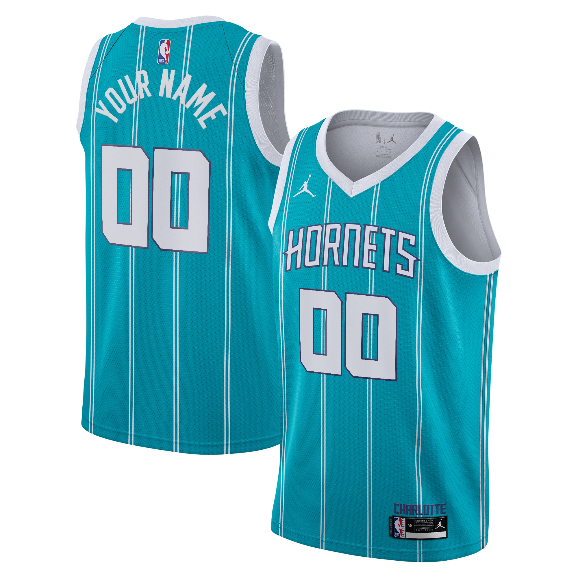 Charlotte Hornets Jordan Icon Edition Swingman Basketball Jersey - Custom - Youth - JS468 