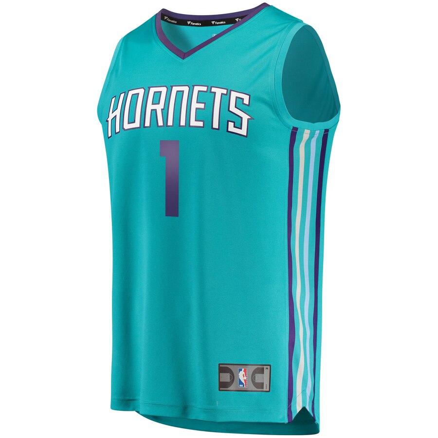 Alternative view of Charlotte Hornets Malik Monk Fanatics Branded Youth Fast Break Player Basketball Jersey - Icon Edition - Teal