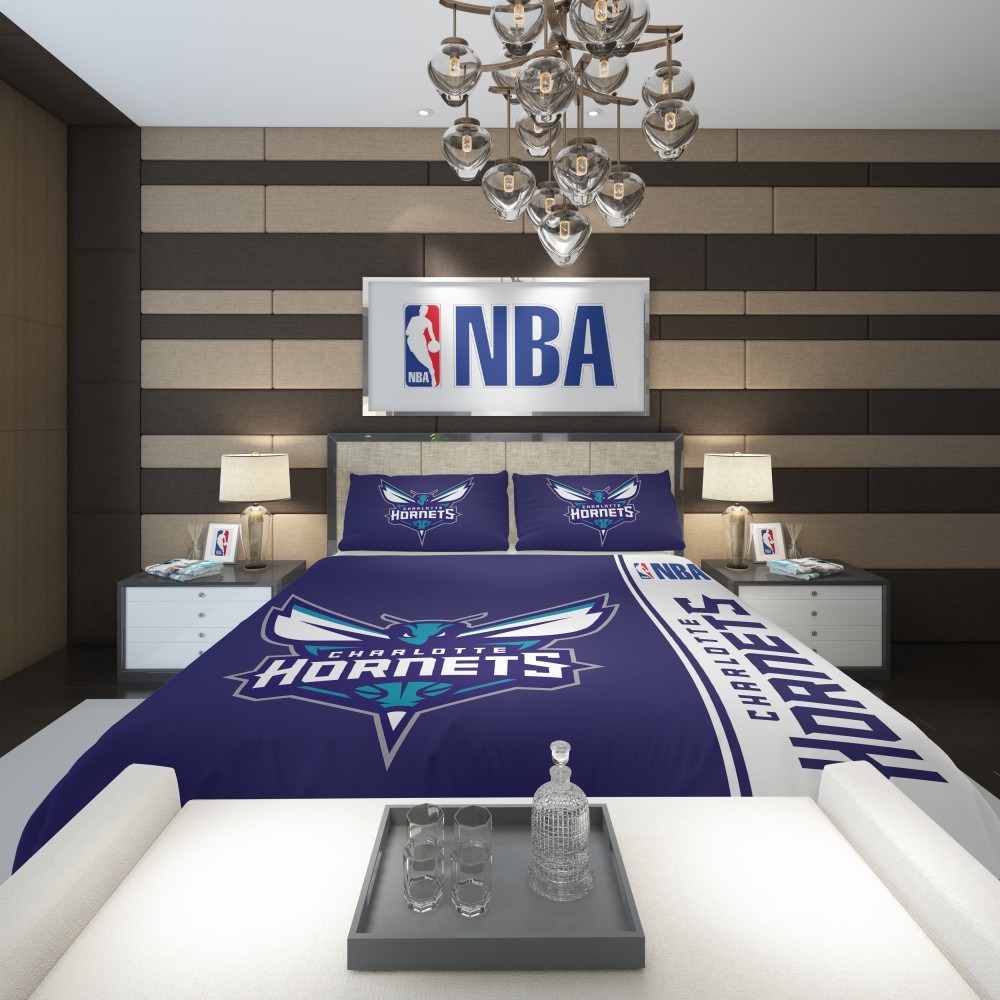 Alternative view of Charlotte Hornets NBA Basketball Comforter - Custom Bedding Set