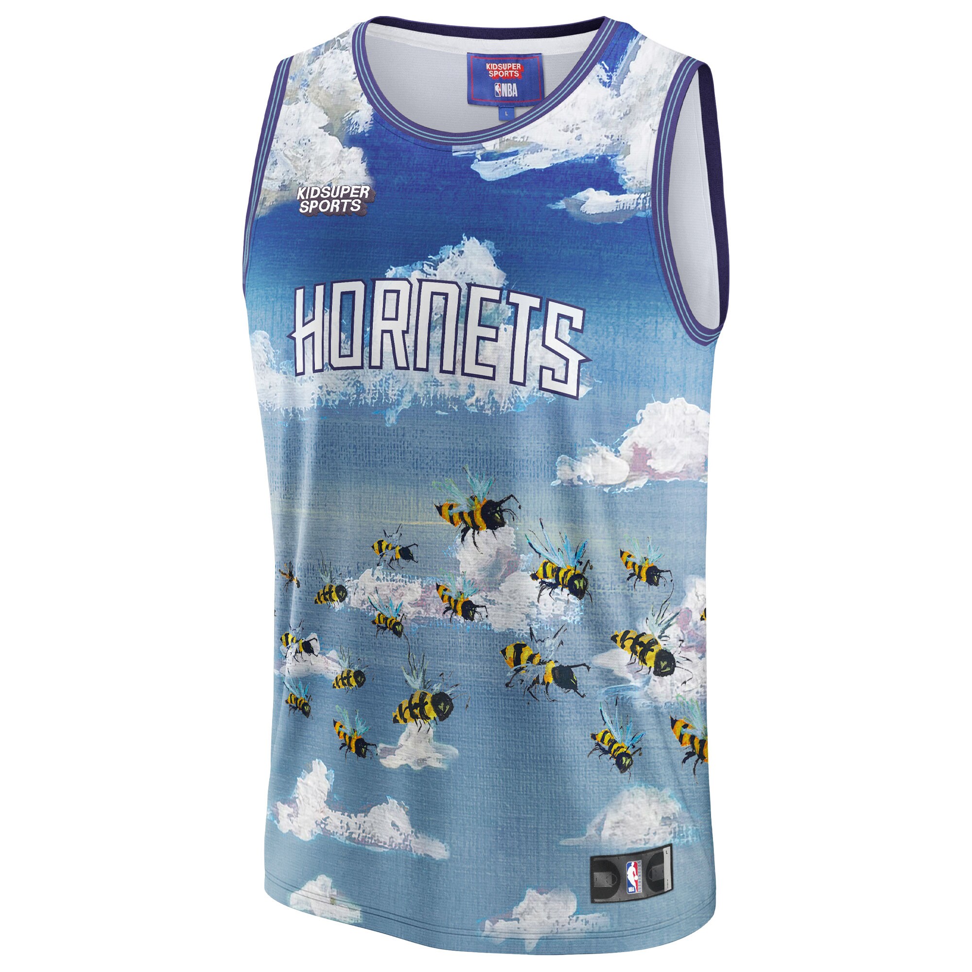 Alternative view of Charlotte Hornets Nba & Kidsuper Studios By Fanatics Unisex Hometown Basketball Jersey - Blue