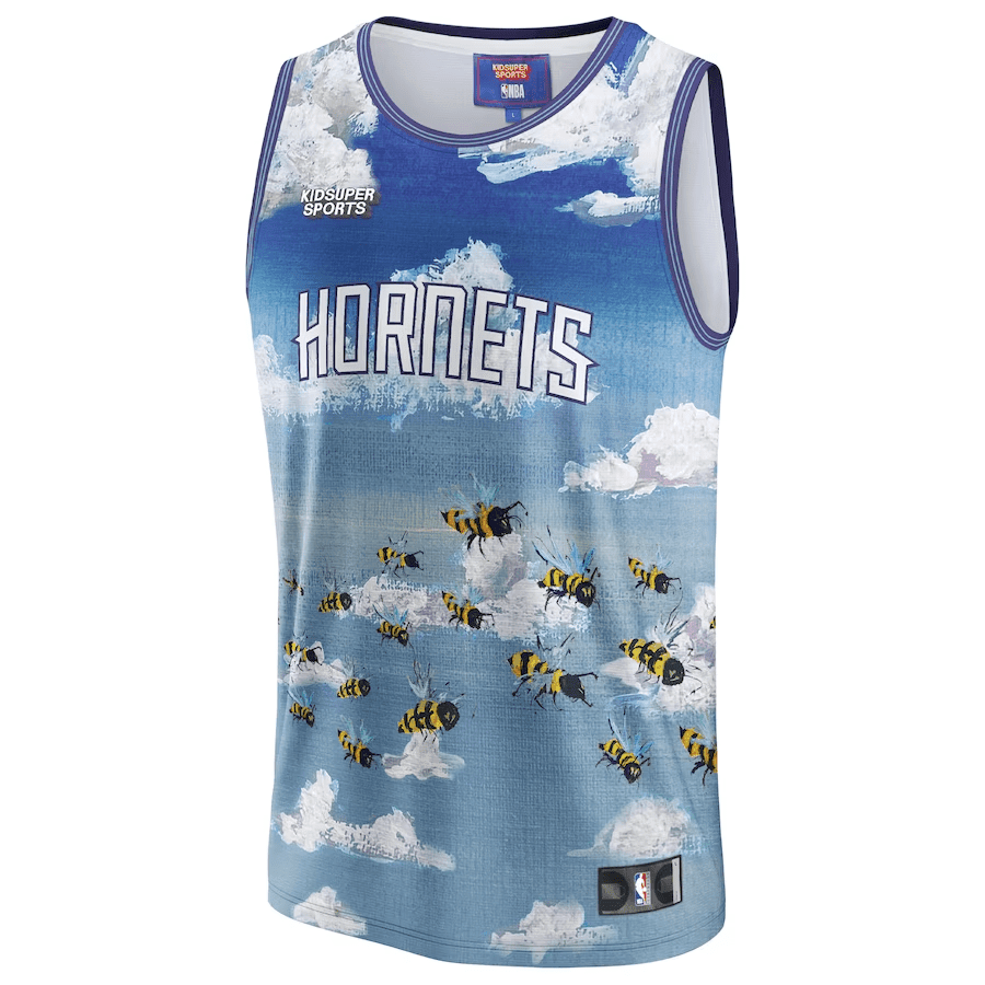 Alternative view of Charlotte Hornets NBA & KidSuper Studios Unisex Hometown Basketball Jersey - Blue - JS507 