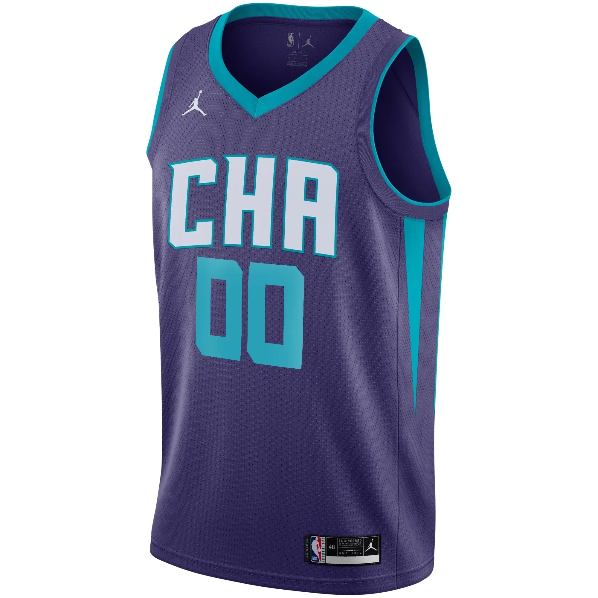 Alternative view of Charlotte Hornets Swingman Blank Basketball Jersey - Statement Edition - Purple - JS783 
