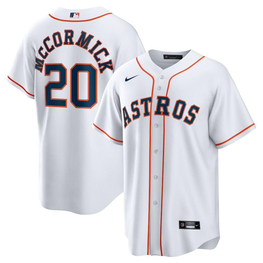 Chas McCormick 20 Houston Astros Home Player Men Baseball Jersey - White 