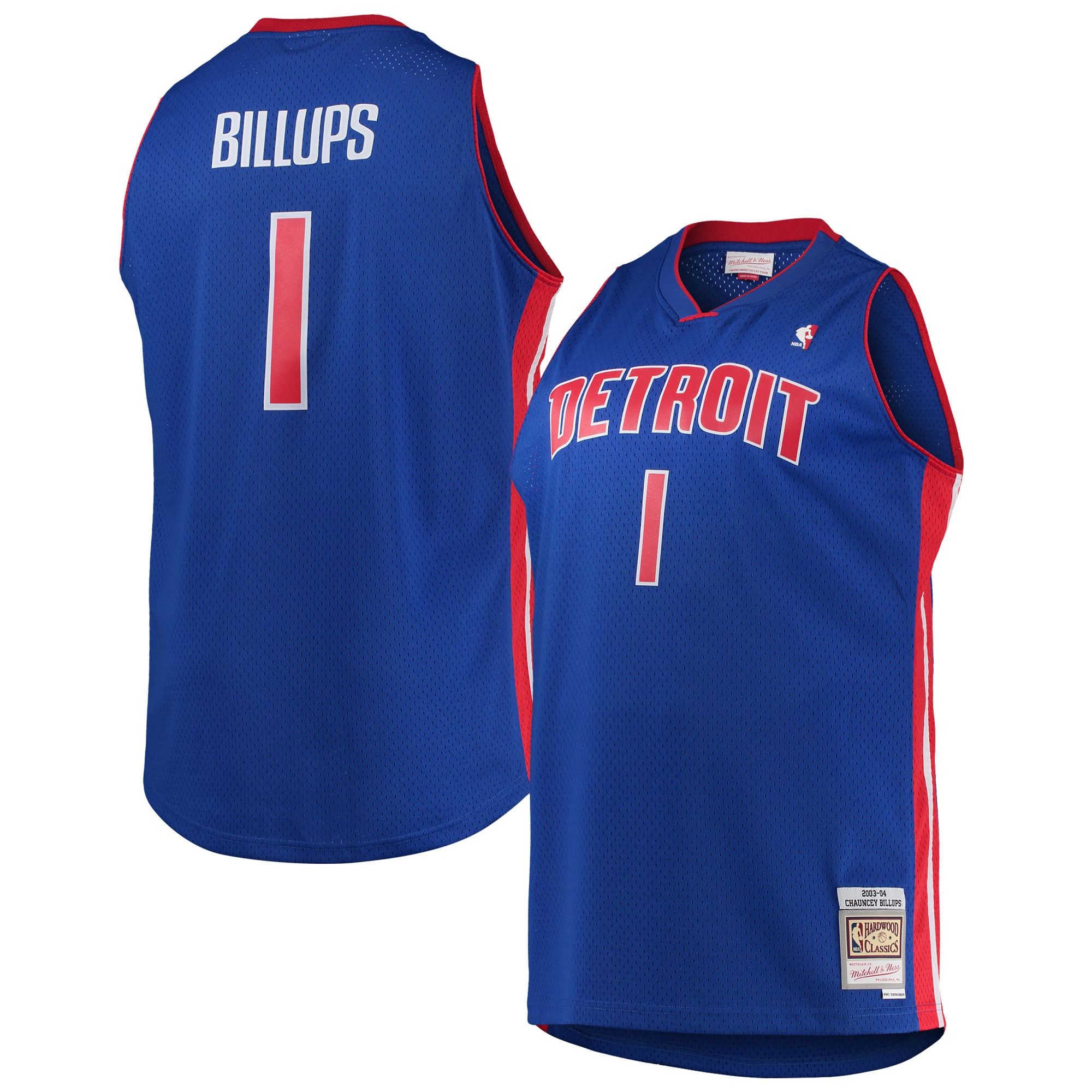 Chauncey Billups Detroit Pistons Mitchell & Ness Big & Tall Hardwood Classics Swingman Basketball Jersey - Blue