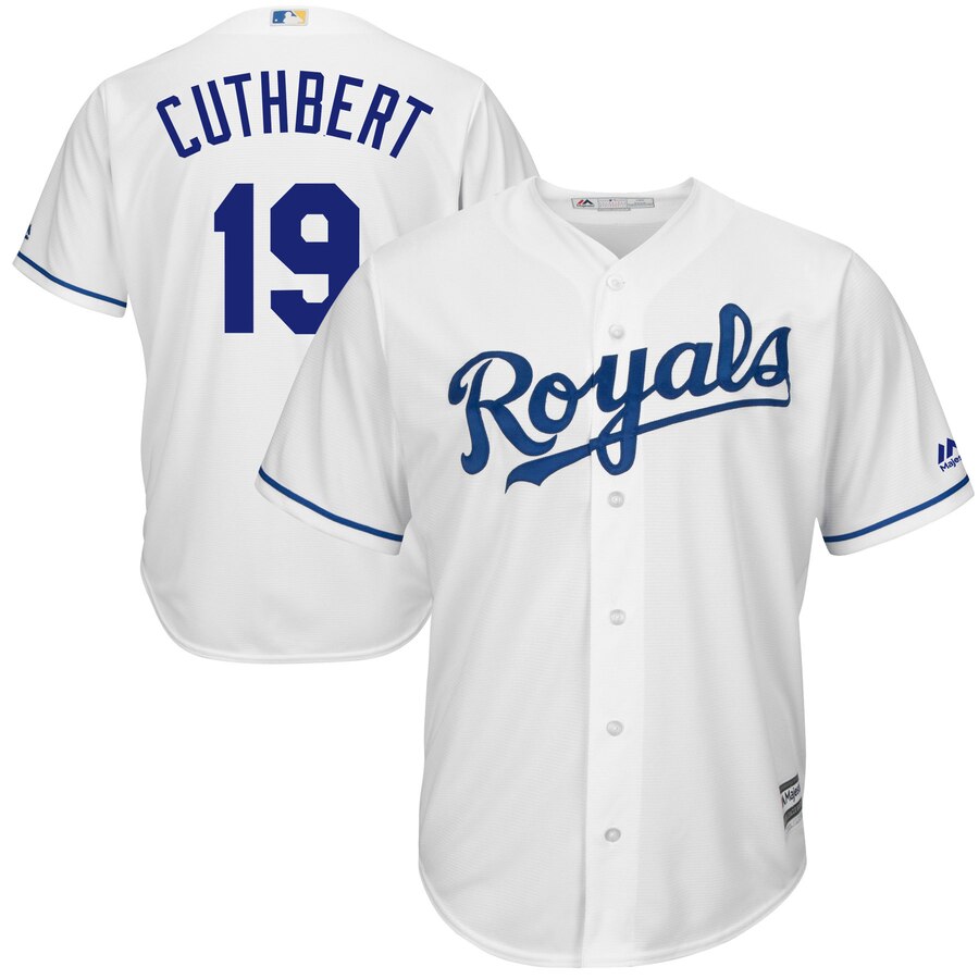 Cheslor Cuthbert Kansas City Royals Majestic Home Cool Base Player Baseball Jersey – White