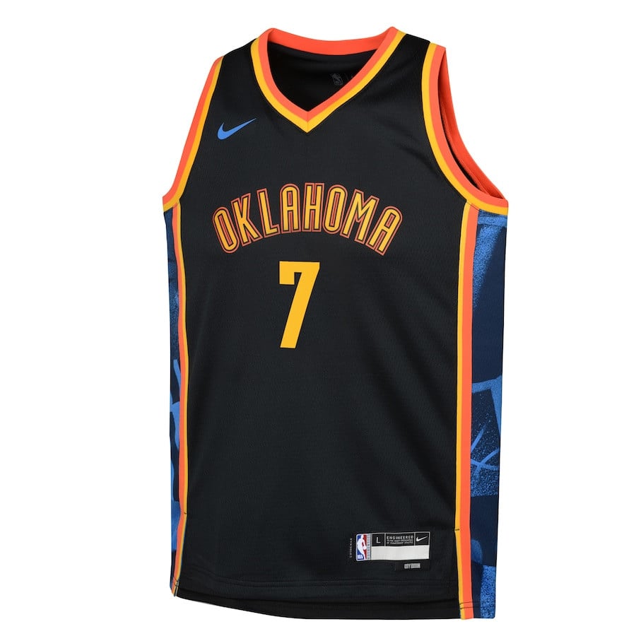 Alternative view of Chet Holmgren 7 Oklahoma City Thunder 2024/25 Swingman Player YOUTH Basketball Jersey - City Edition - Black - JS966 