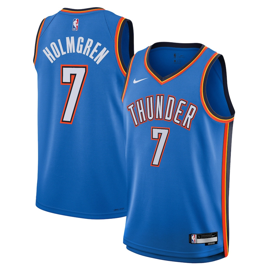 Chet Holmgren 7 Oklahoma City Thunder Unisex Swingman Basketball Jersey - Icon Edition - Blue - JS398 