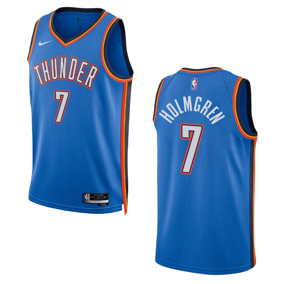 Chet Holmgren Blue Icon Edition 2022-23 Oklahoma City Thunder Swingman Basketball Jersey