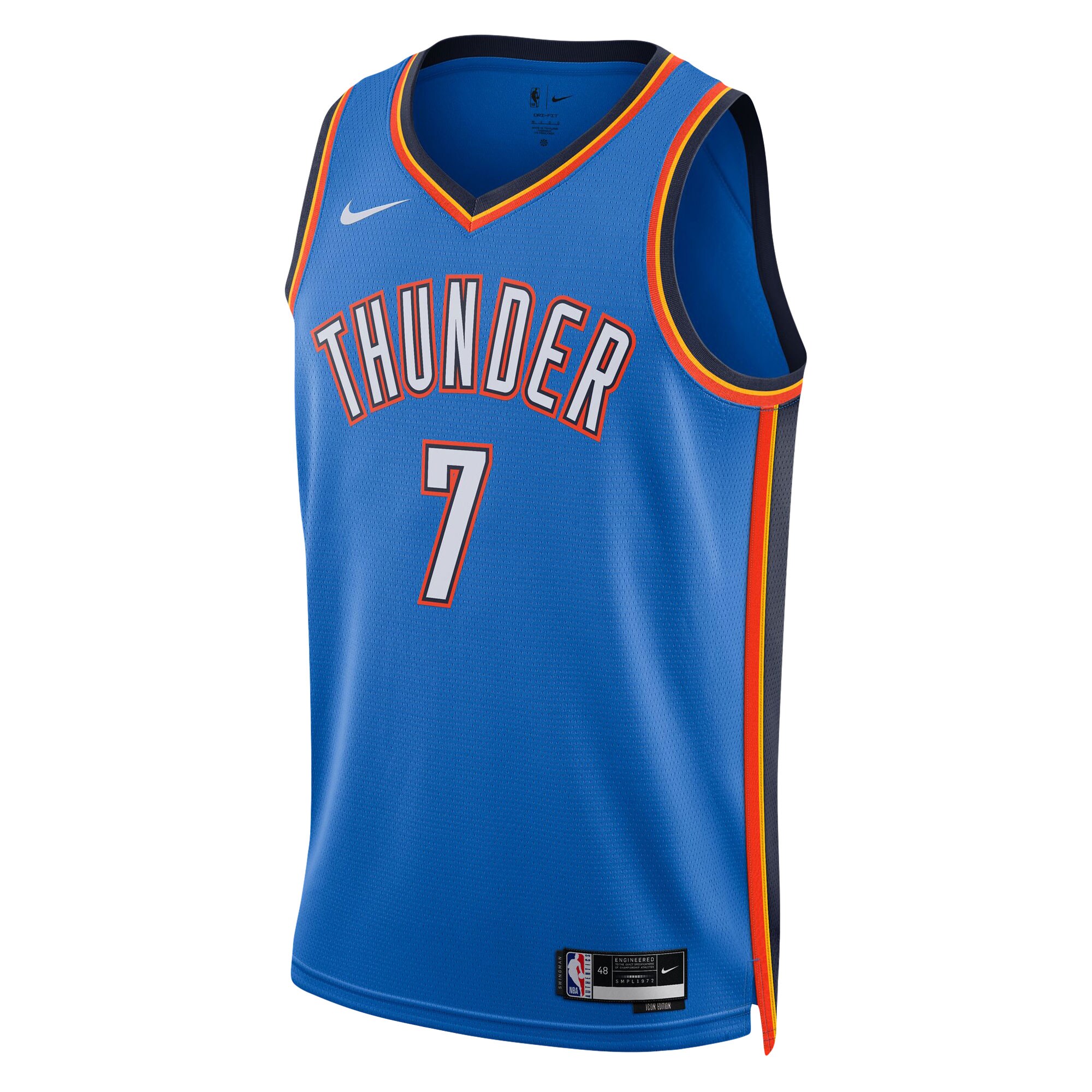Alternative view of Chet Holmgren Oklahoma City Thunder Unisex 2022 Nba Draft First Round Pick Player Swingman Basketball Jersey – Icon Edition – Blue