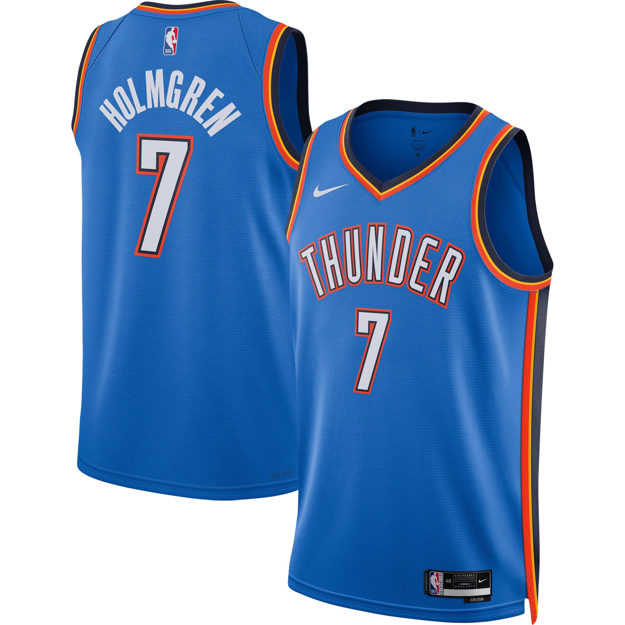 Chet Holmgren Oklahoma City Thunder Unisex 2022 Nba Draft First Round Pick Player Swingman Basketball Jersey – Icon Edition – Blue