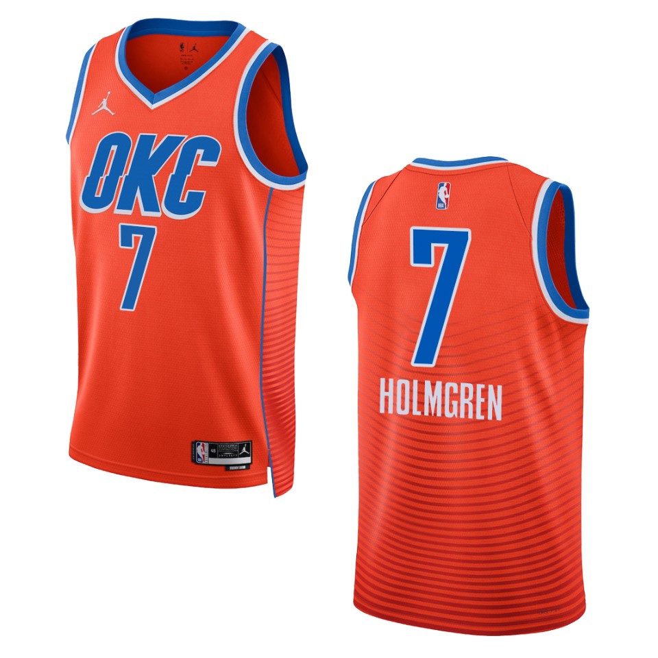 Chet Holmgren Orange Statement Edition 2022-23 Oklahoma City Thunder Swingman Basketball Jersey