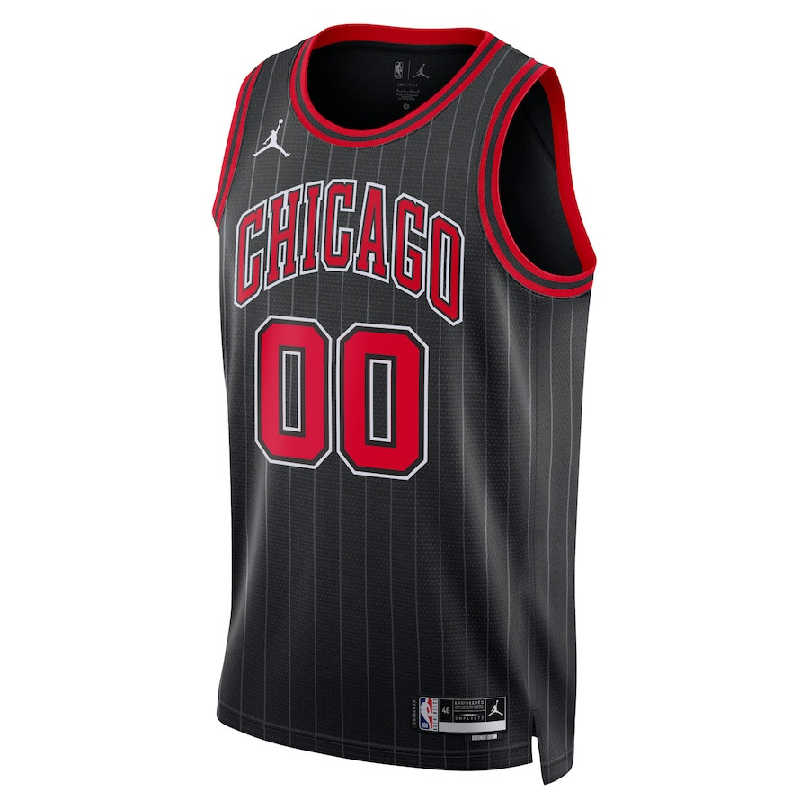 Alternative view of Chicago Bulls 2023/24 Statement Swingman Custom Men Basketball Jersey - Black - JS769 