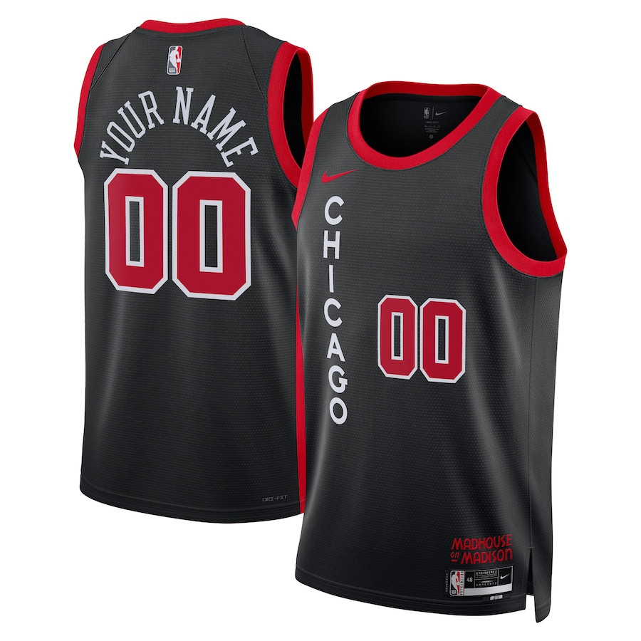 Chicago Bulls 2023/24 Swingman Basketball Jersey Customized - City Edition - Black - JS776 
