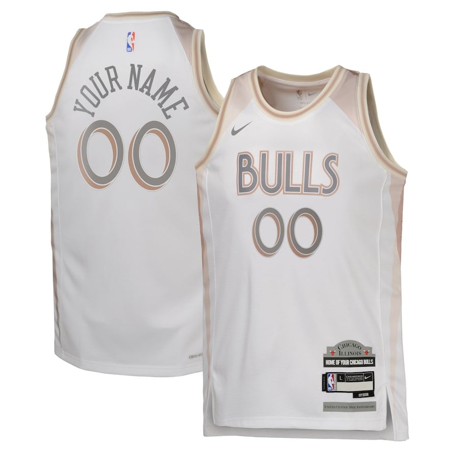 Chicago Bulls 2024/25 Swingman Custom YOUTH Basketball Jersey - City Edition - White - JS261 