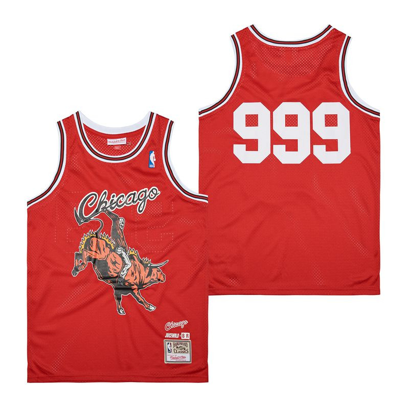 Alternative view of Chicago Bulls 999 Swingman Basketball Jersey - Red - JS556 
