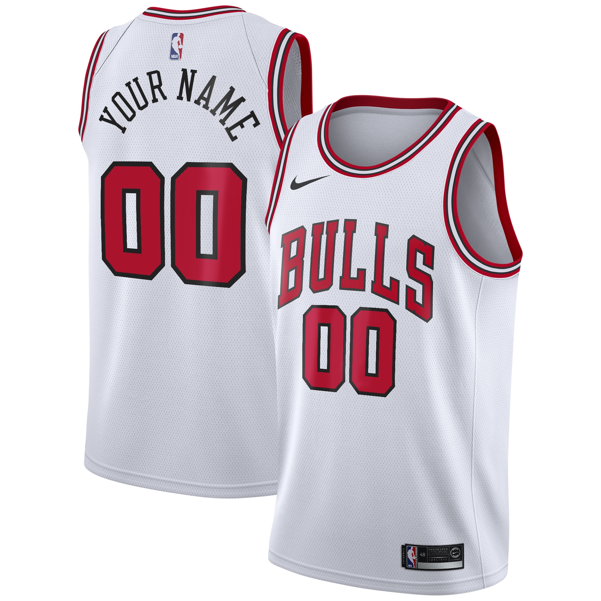 Chicago Bulls Association Swingman Basketball Jersey - Custom - Youth - JS436 