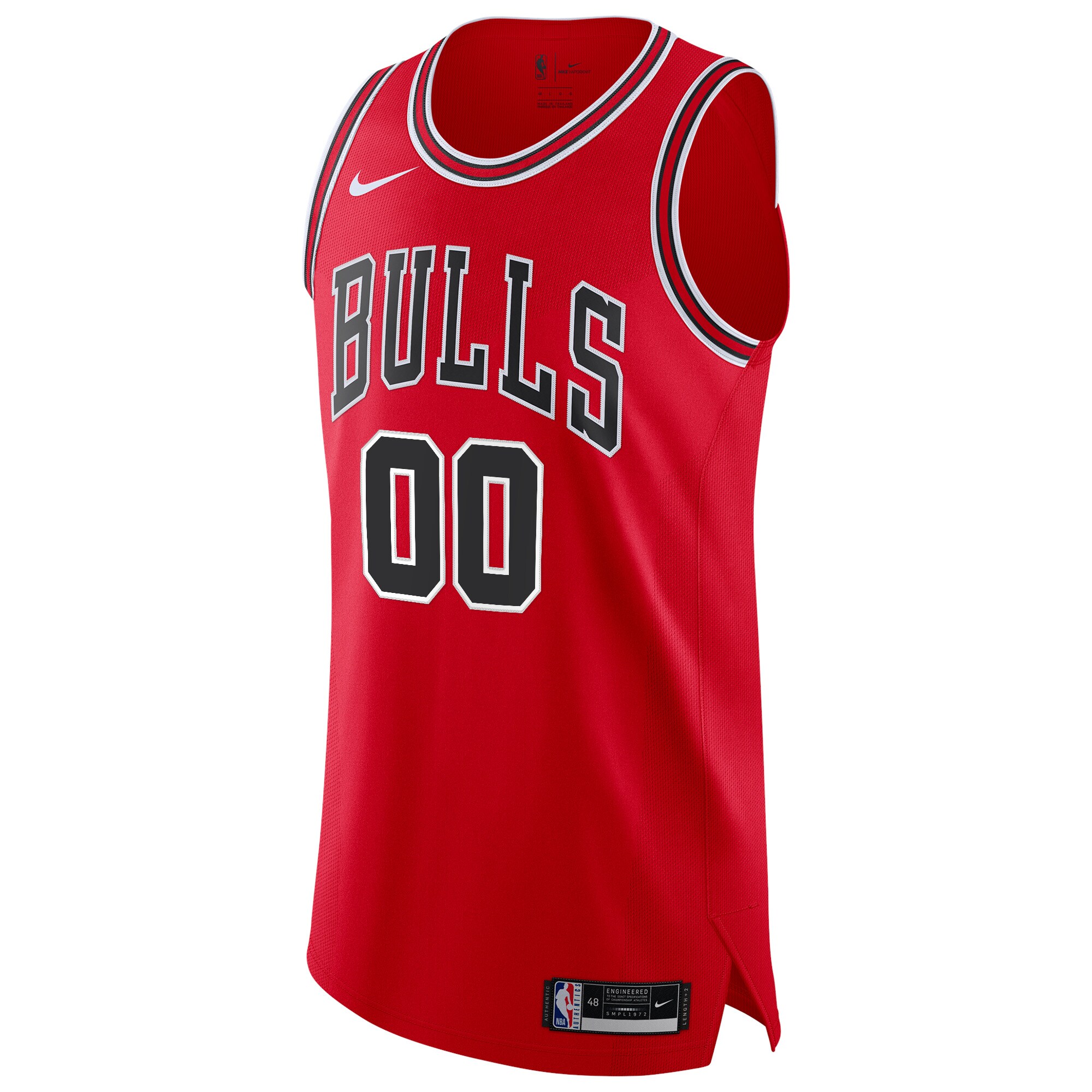 Alternative view of Chicago Bulls Authentic Custom Basketball Jersey Red - Icon Edition