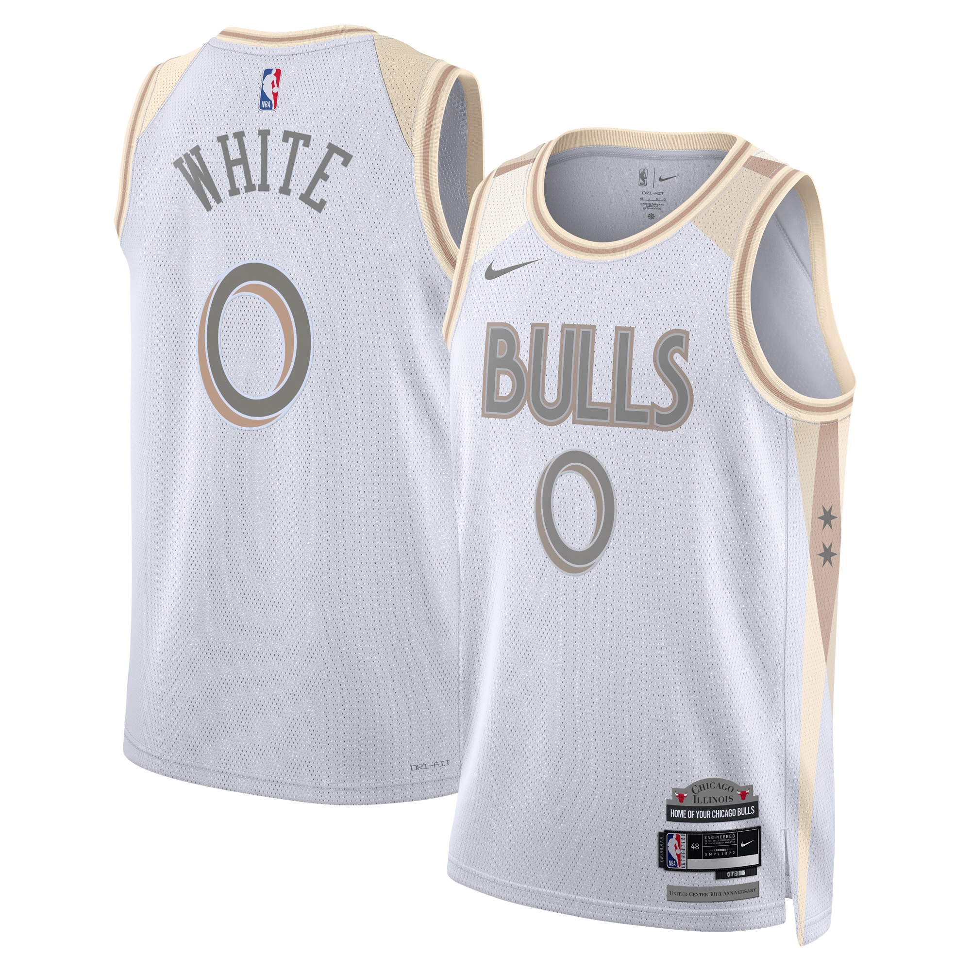 Chicago Bulls City Edition Swingman Basketball Jersey 2024 - White - Coby White - Unisex - JS785 