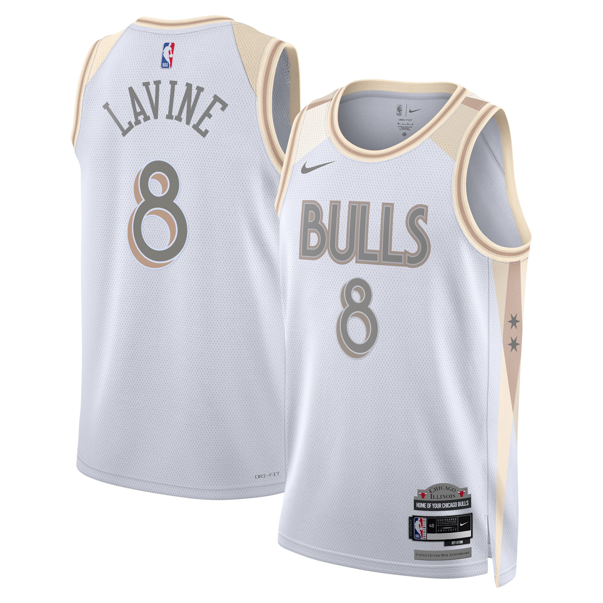 Chicago Bulls City Edition Swingman Basketball Jersey 2024 - White - Zach LaVine - Unisex - JS258 
