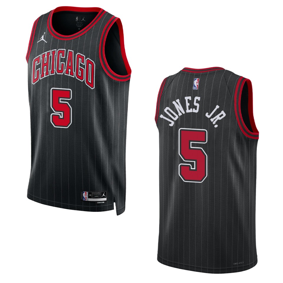 Chicago Bulls Derrick Jones Jr. 2022-23 Statement Edition Black Swingman Basketball Jersey