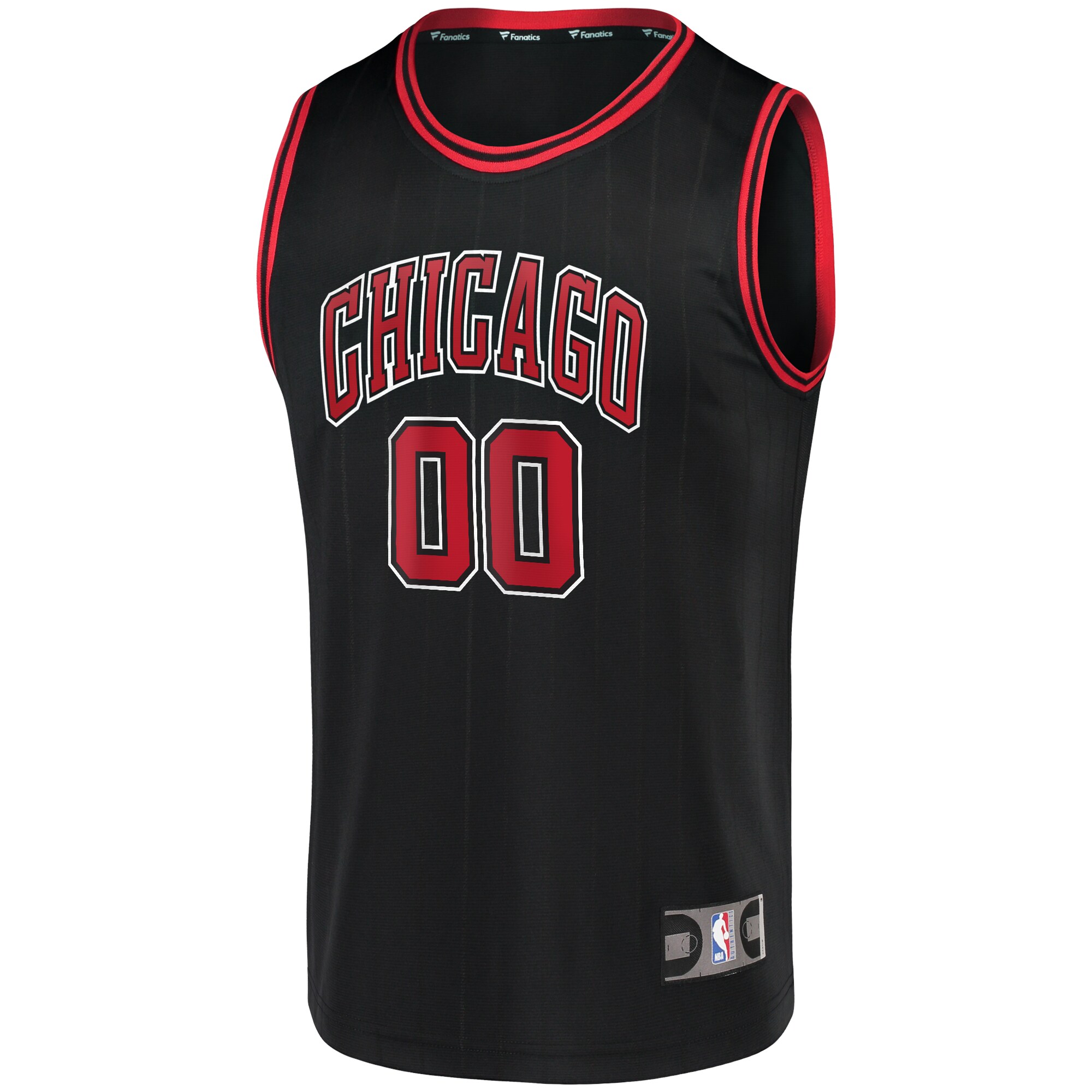 Alternative view of Chicago Bulls Fanatics Fast Break Replica Custom Basketball Jersey Black - Statement Edition