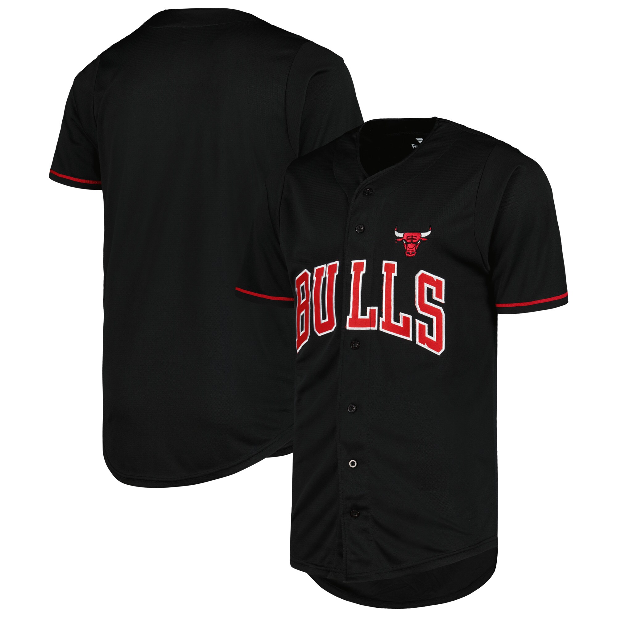 Chicago Bulls Fanatics Pop Baseball Basketball Jersey - Black