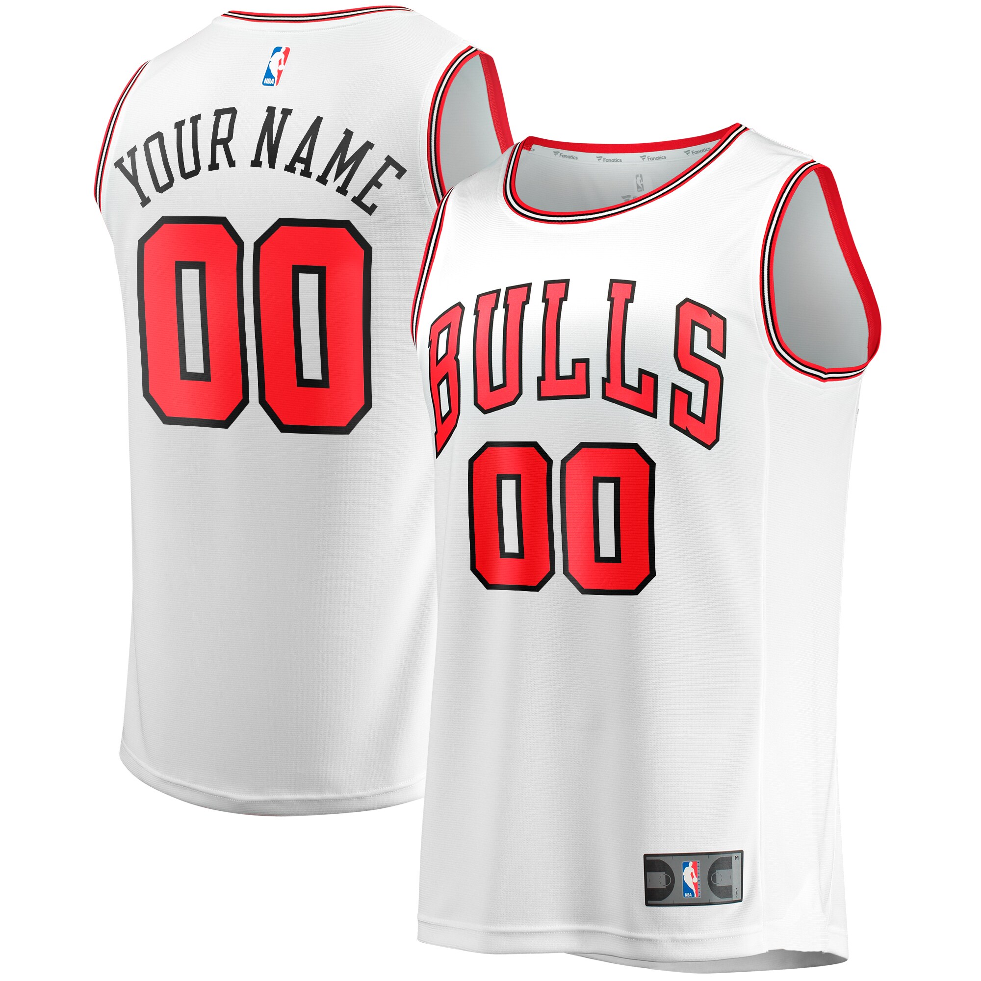 Chicago Bulls Fanatics Youth Fast Break Replica Custom Basketball Jersey - Association Edition - White